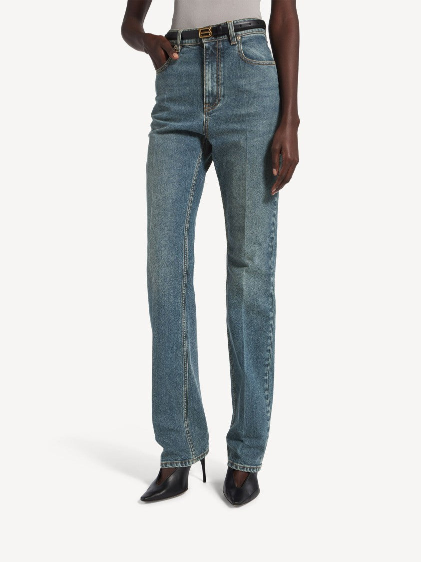 Balenciaga Medium Blue High Waist Slim Jeans