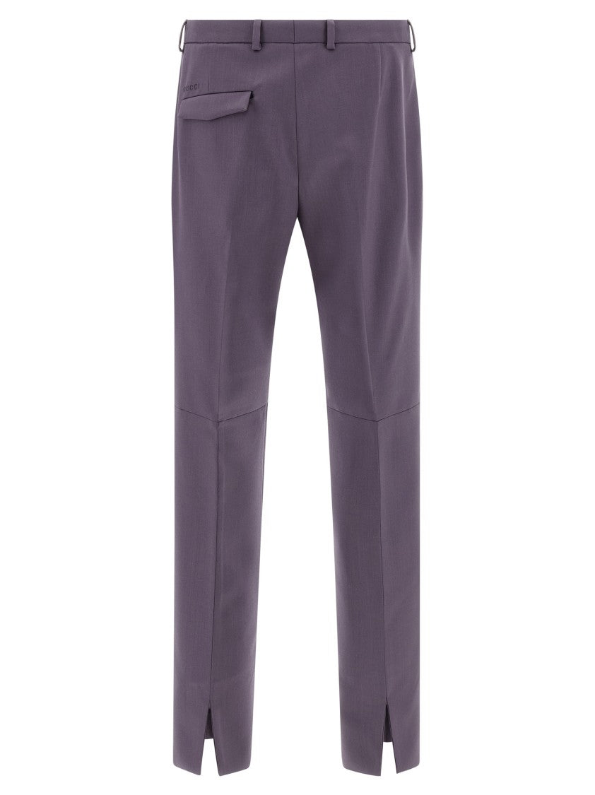Gucci Tailored Wool Trousers With Stretched Pleat Design