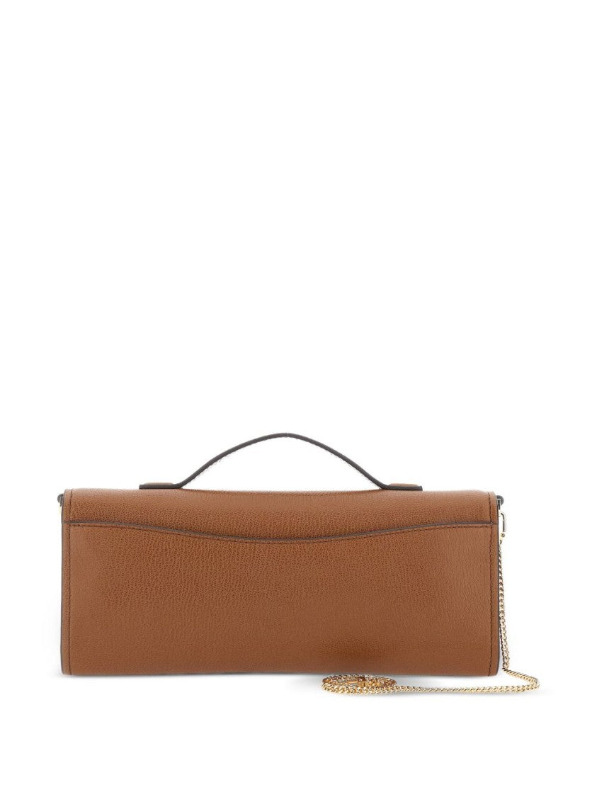 Michael Kors Textured Brown Calf Leather Clutch