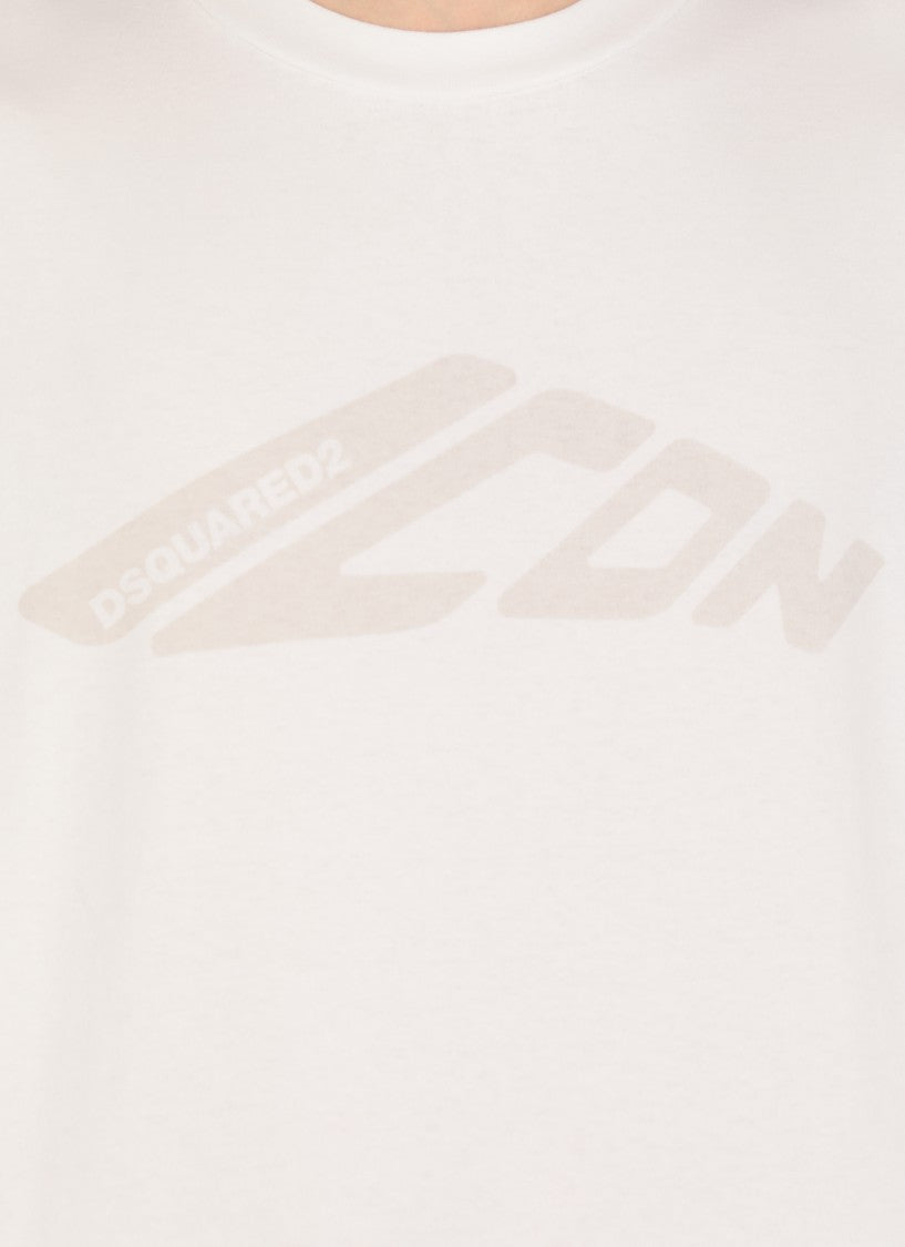 Dsquared2 Classic Round Neck Cotton T-Shirt With Contrasting Logo Print