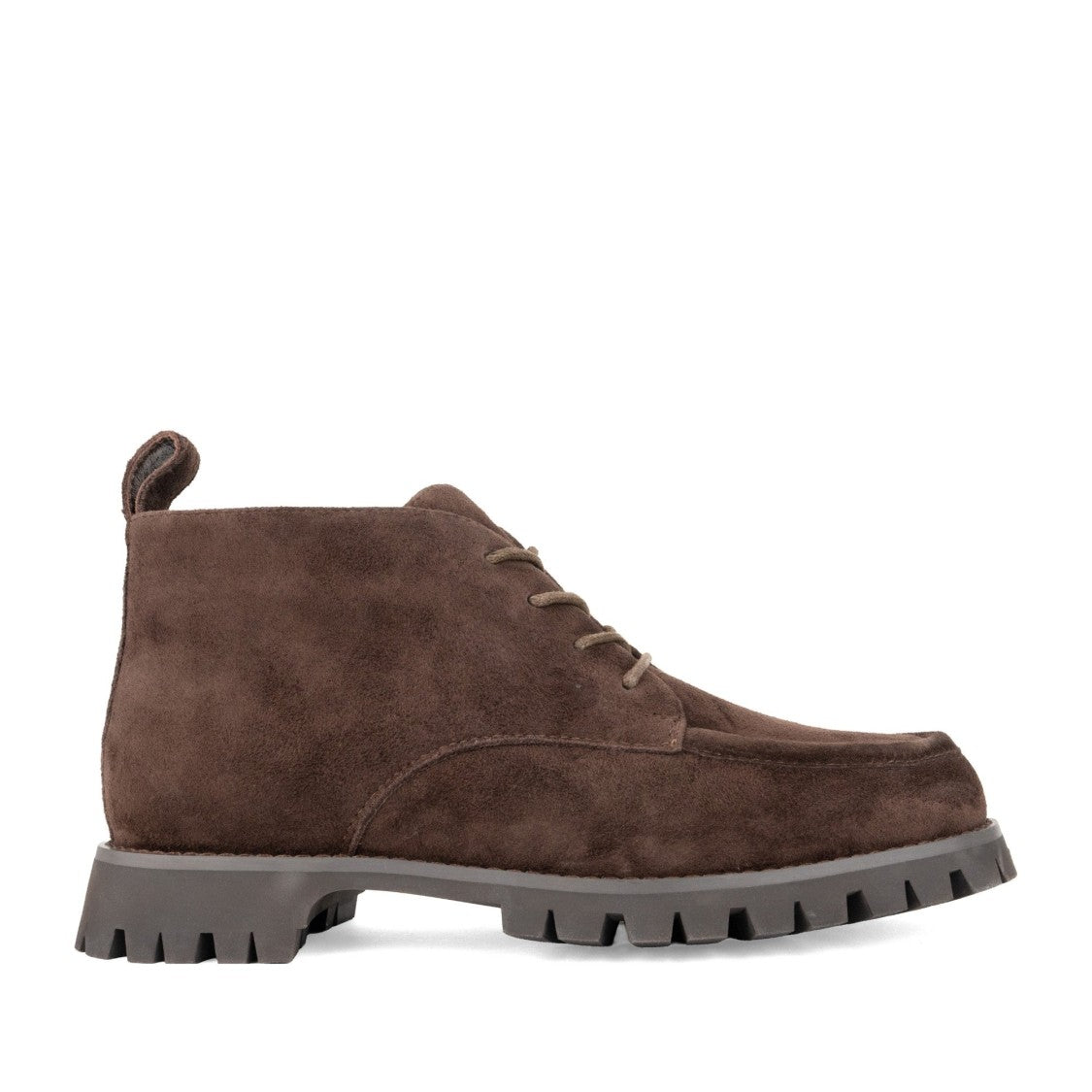 Sergio Moretti Brown Rich Suede Lace-Up Chunky Sole Boots