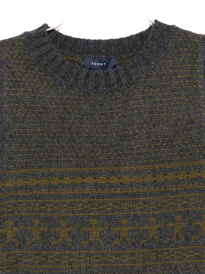 Soeur Sleeveless Knitted Sweater Vest In Dark Gray