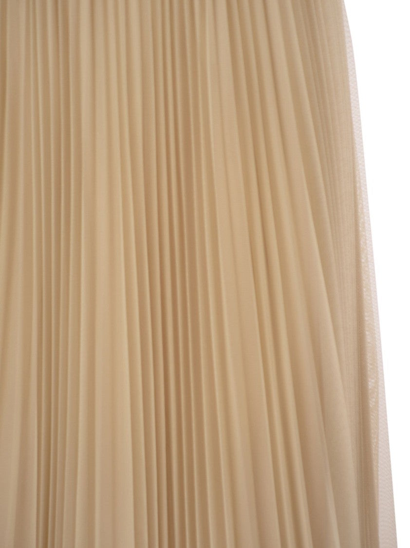Fabiana Filippi Pleated Tulle Skirt With Knitted Waistband