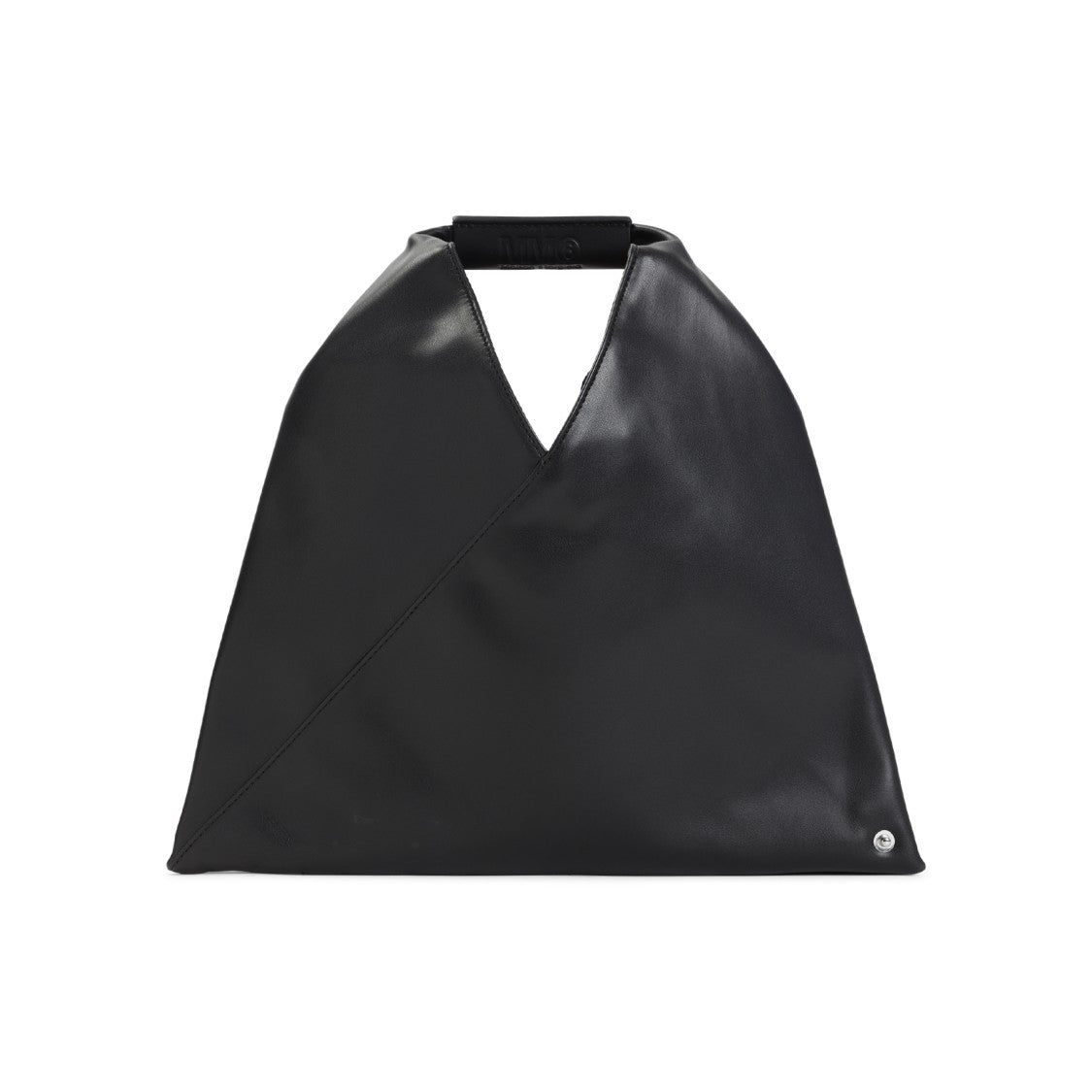 Mm6 By Maison Margiela V-Shaped Black Handbag With Structured Handle