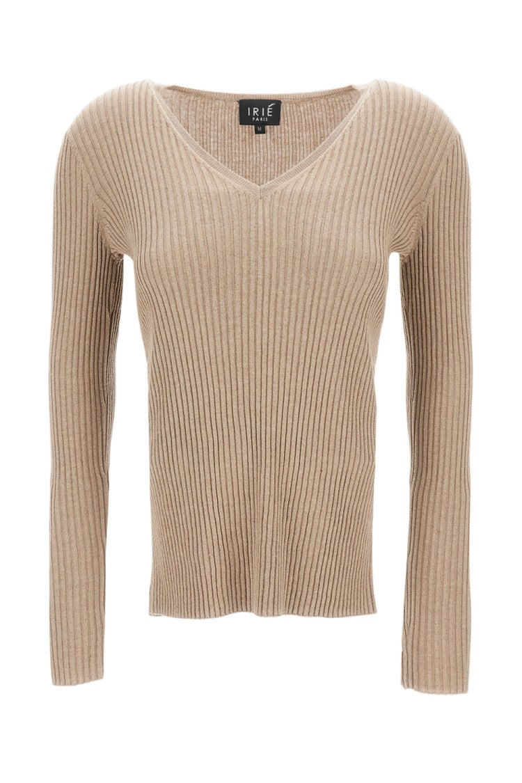 Irie' Classic Knit Sweater In Soft Beige