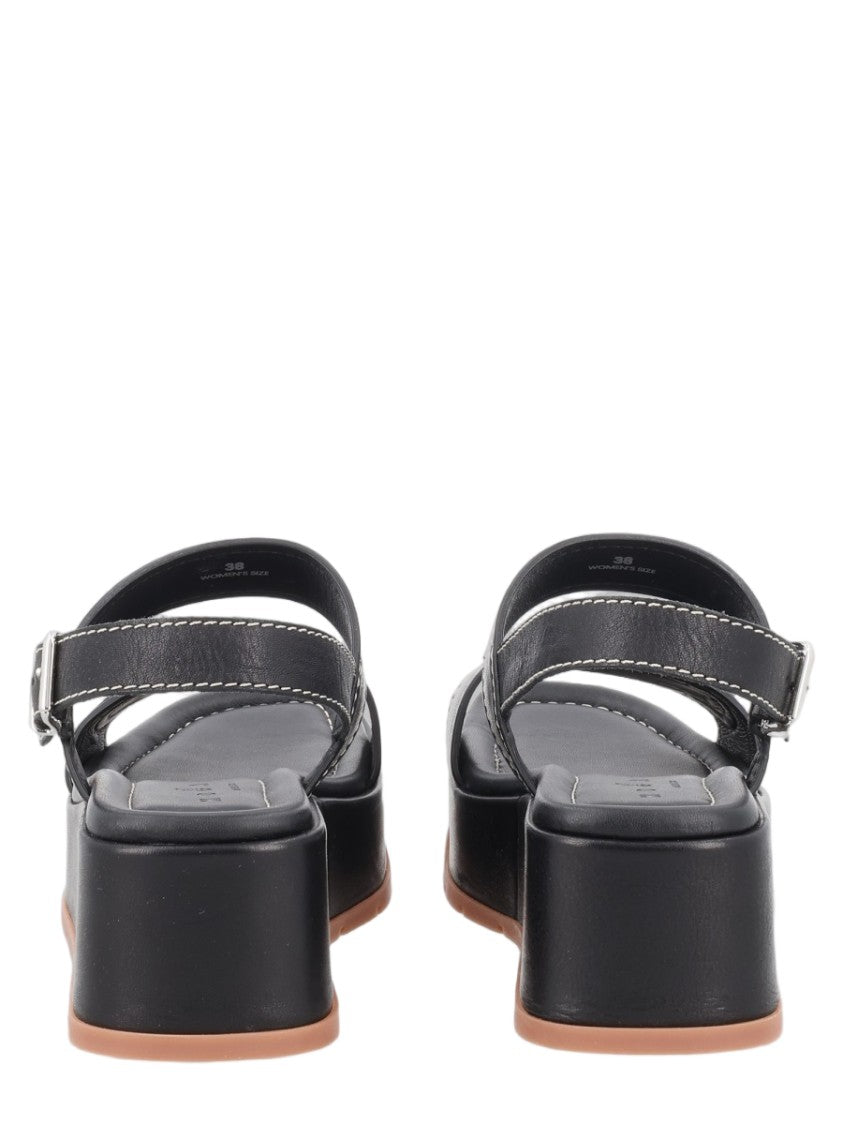 Hogan Block Heel Sandals With Cut-Out Design