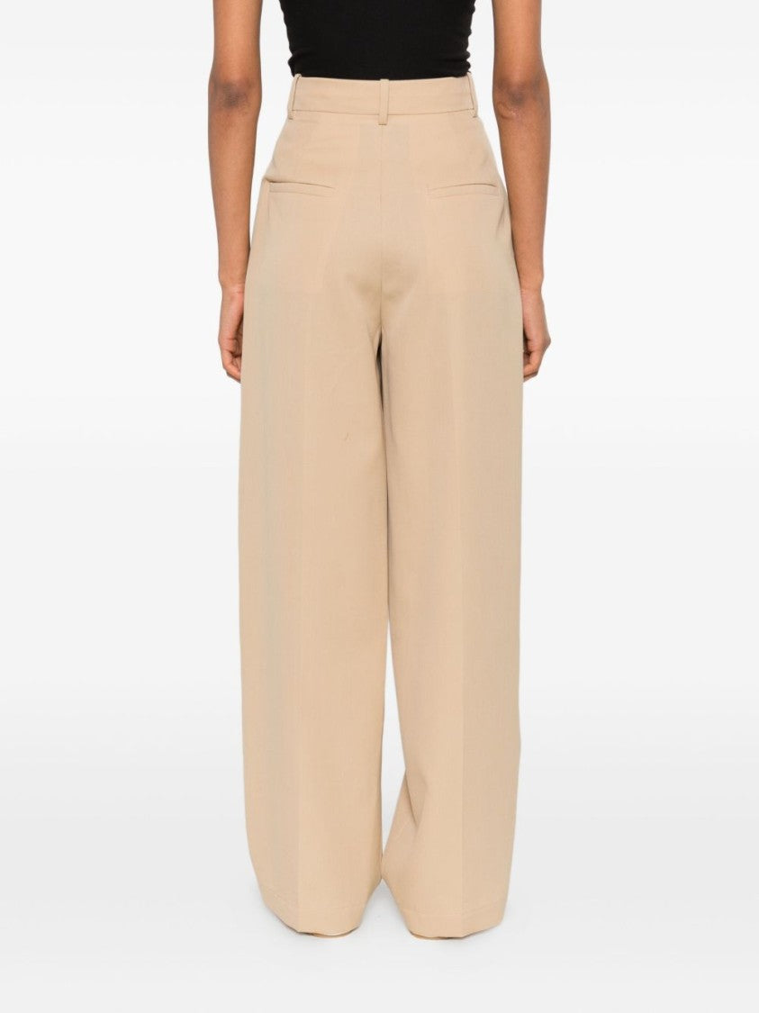 Marni High-Waist Brown Wide-Leg Trousers With Front Pleats