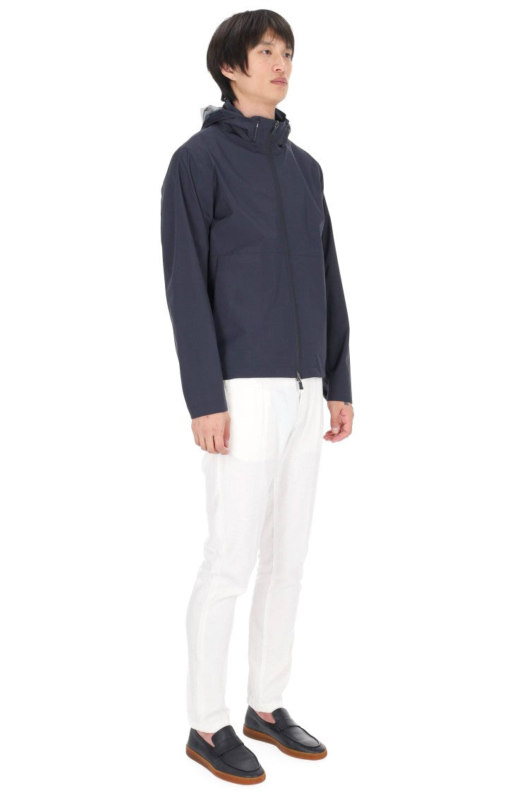 Herno Waterproof Short Technical Jacket With Removable Hood