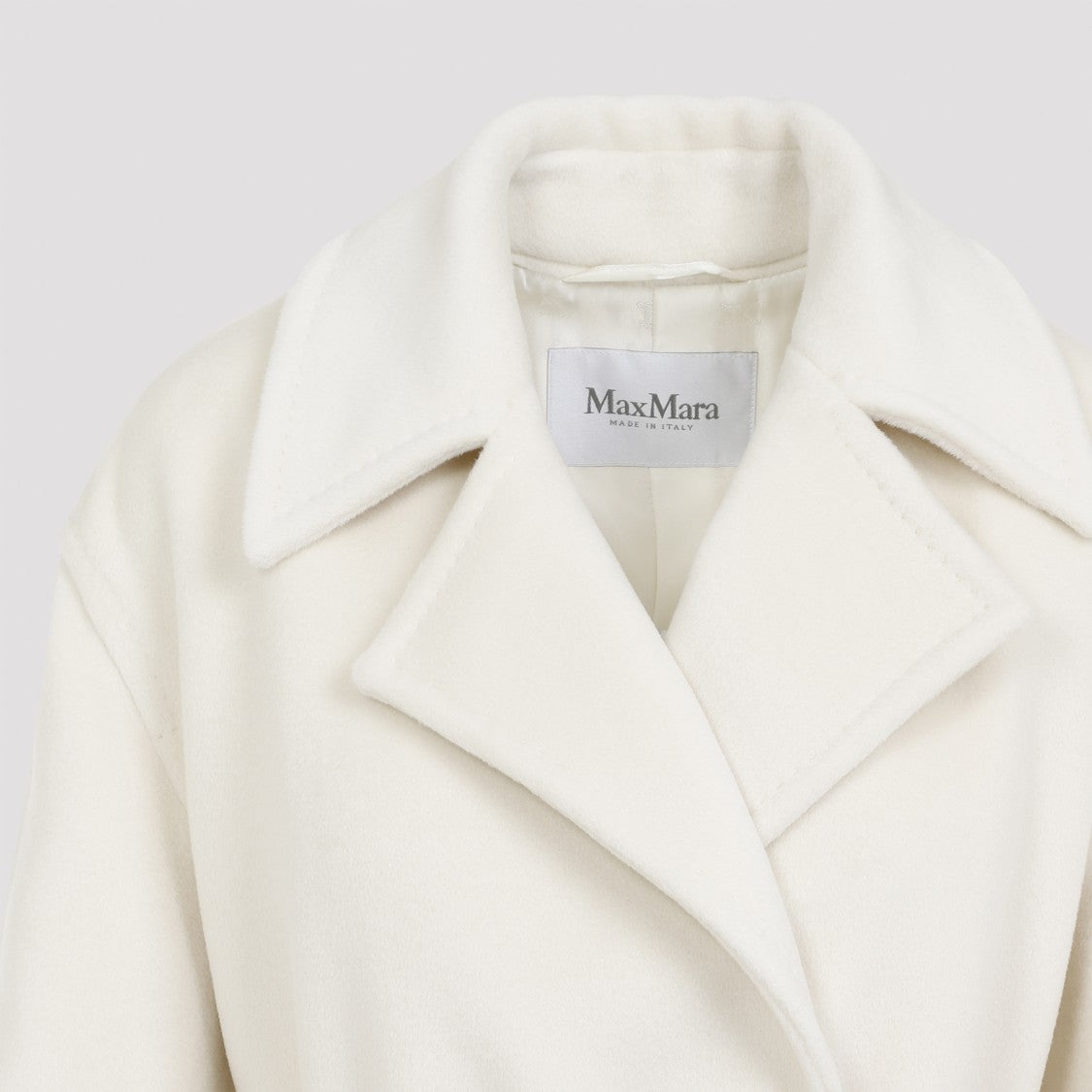 Max Mara White Alpaca Fragore Orsetto Biver Coat