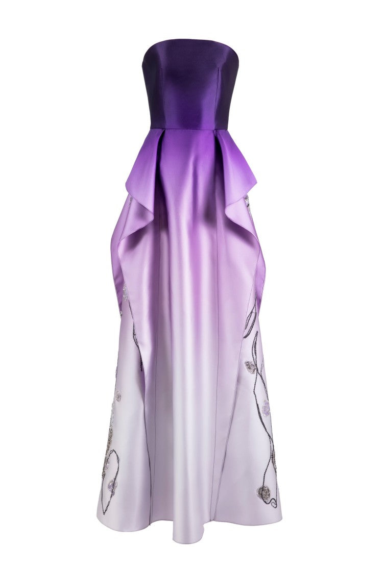 Saiid Kobeisy Mikado, Strapless Dress With Beading On The Sides