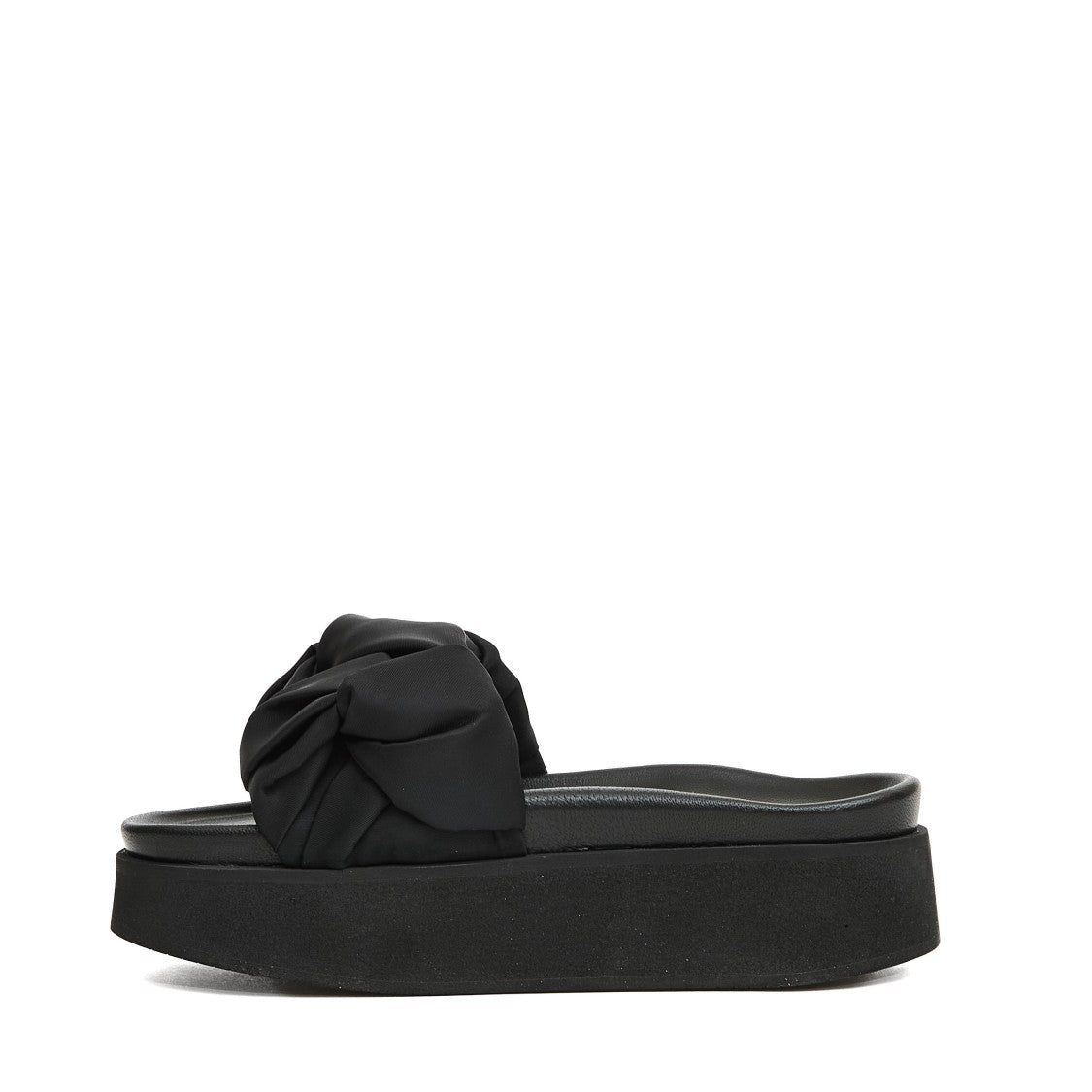 Inuikii Black Platform Slipper With Fabric
