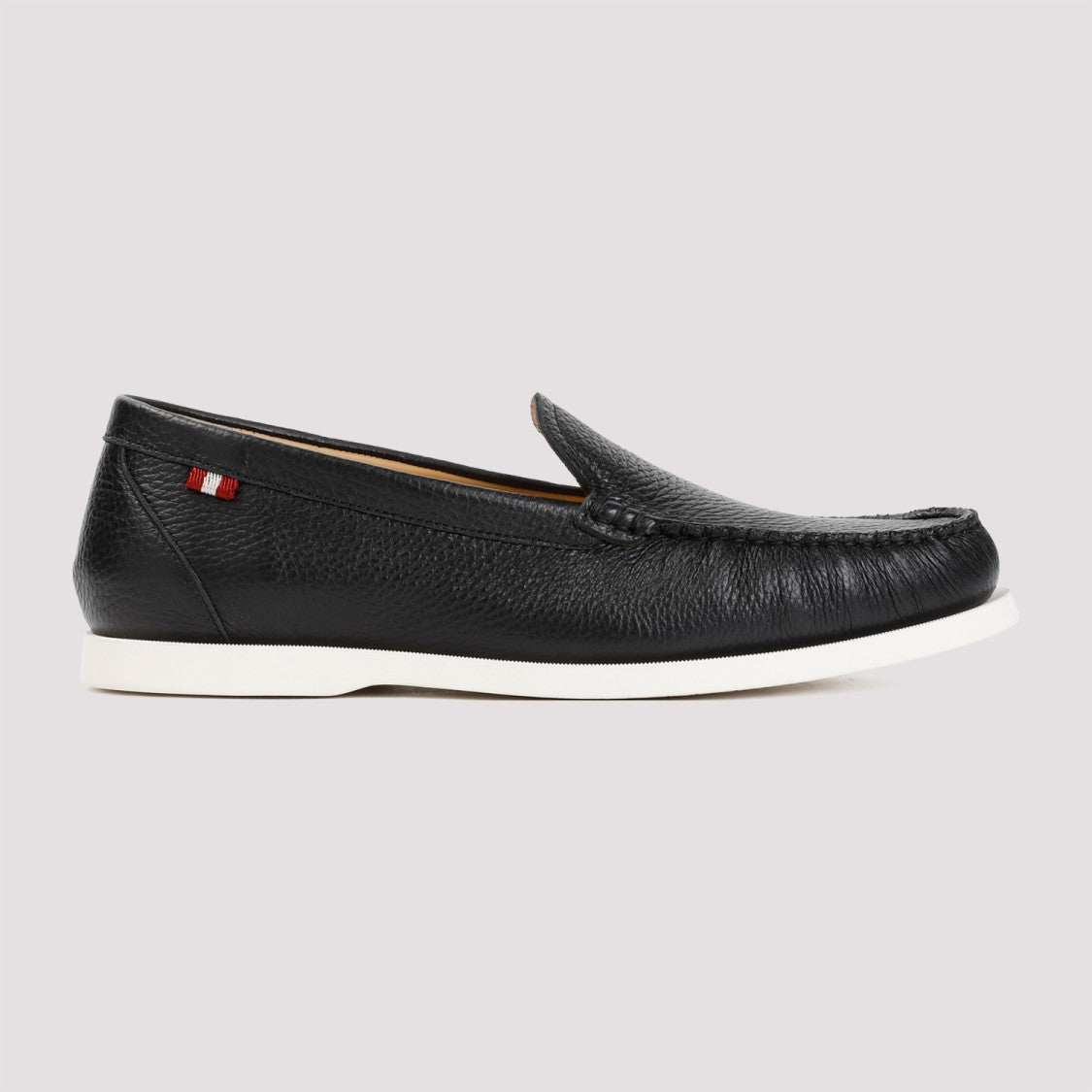 Bally Black Grained Deer Leather Nadim Mocassin