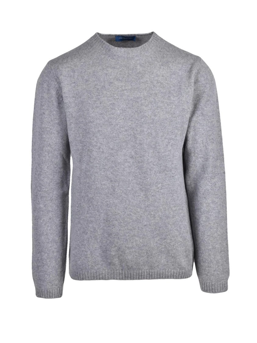 Daniele Fiesoli Classic Crew Neck Pullover In Subtle Heathered Grey