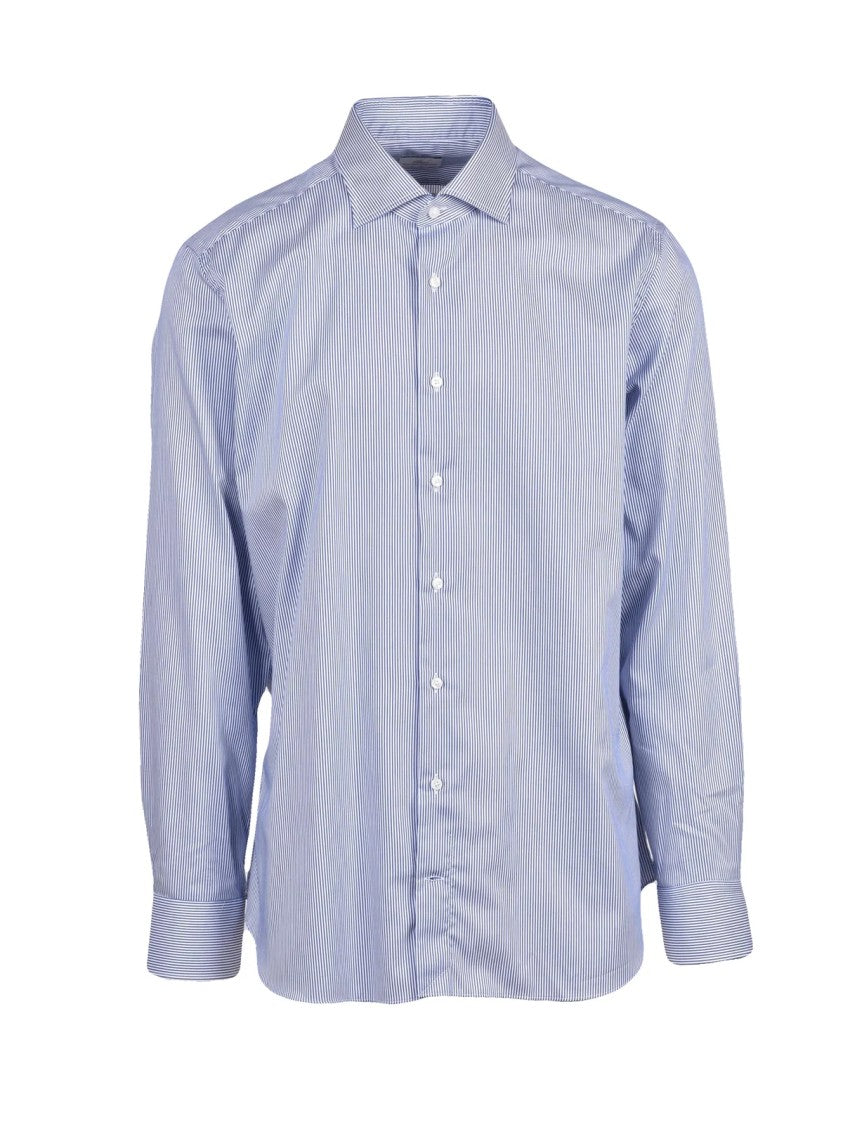 Brio White/Blue Striped Cotton Shirt
