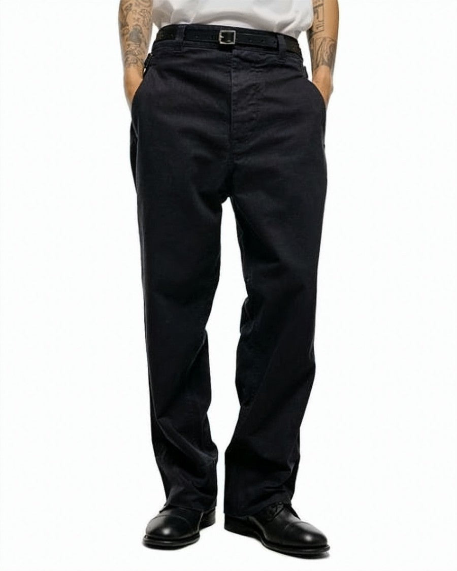 Margaret Howell Relaxed Fit Cuffed Straight Pants With Adjustable Waist