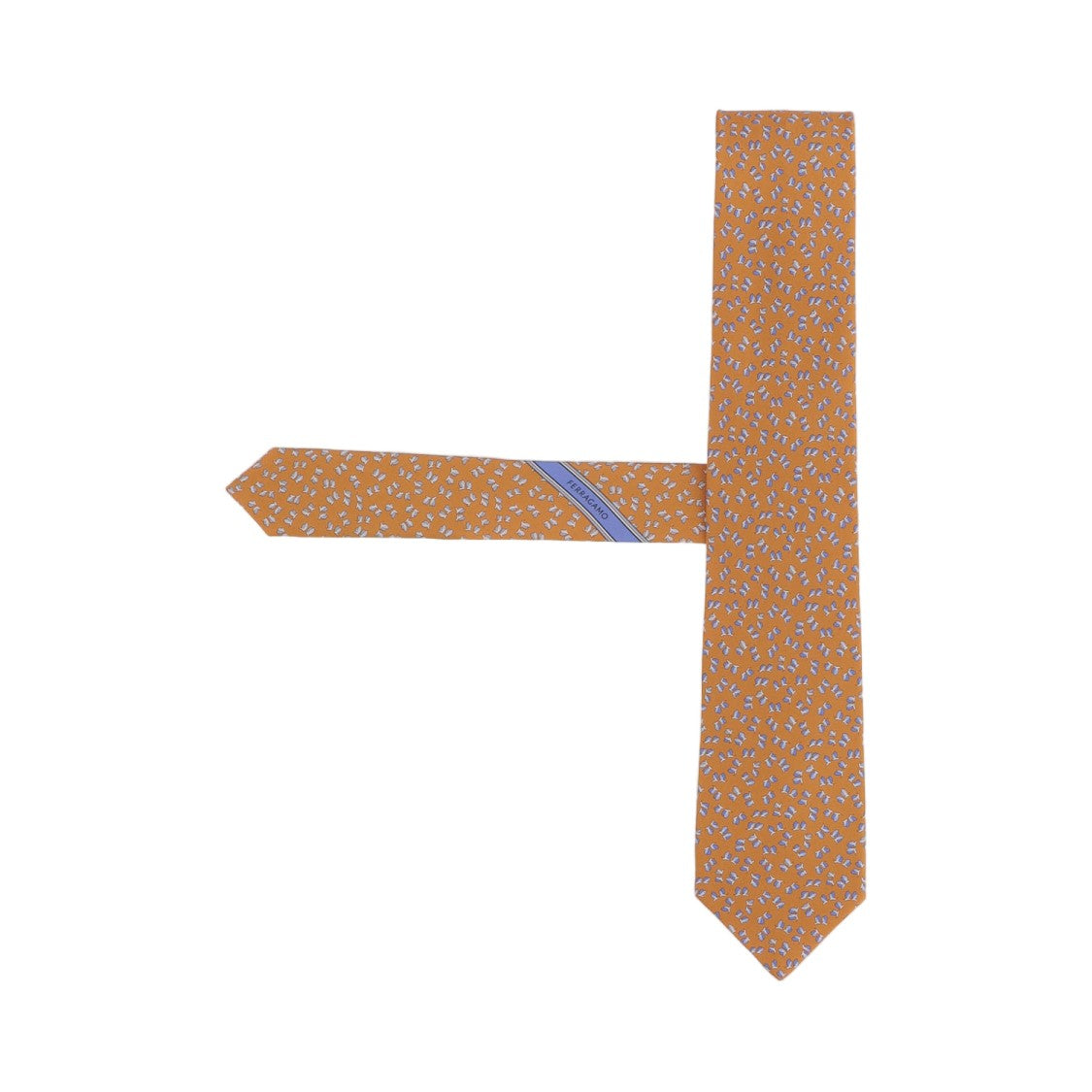 Salvatore Ferragamo Orange Patterned Silk Tie
