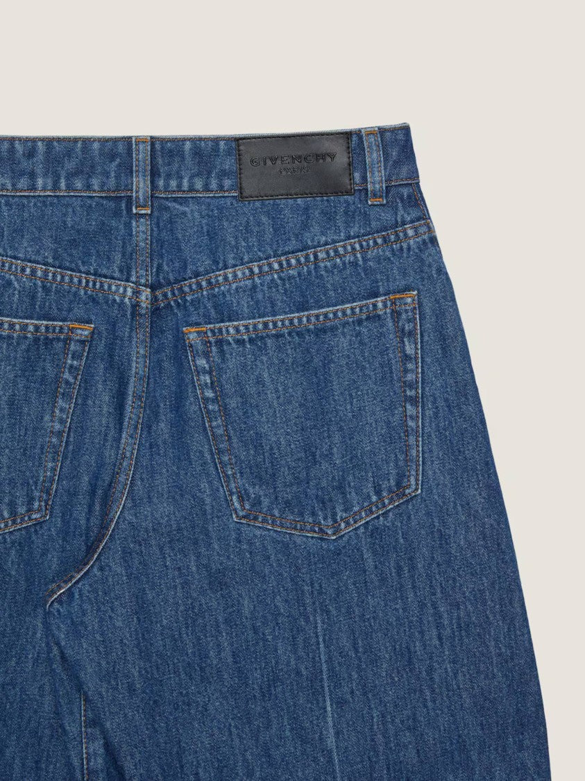 Givenchy Wide-Leg Denim Trousers With Raw Edge Hem And Classic Five-Pocket Design