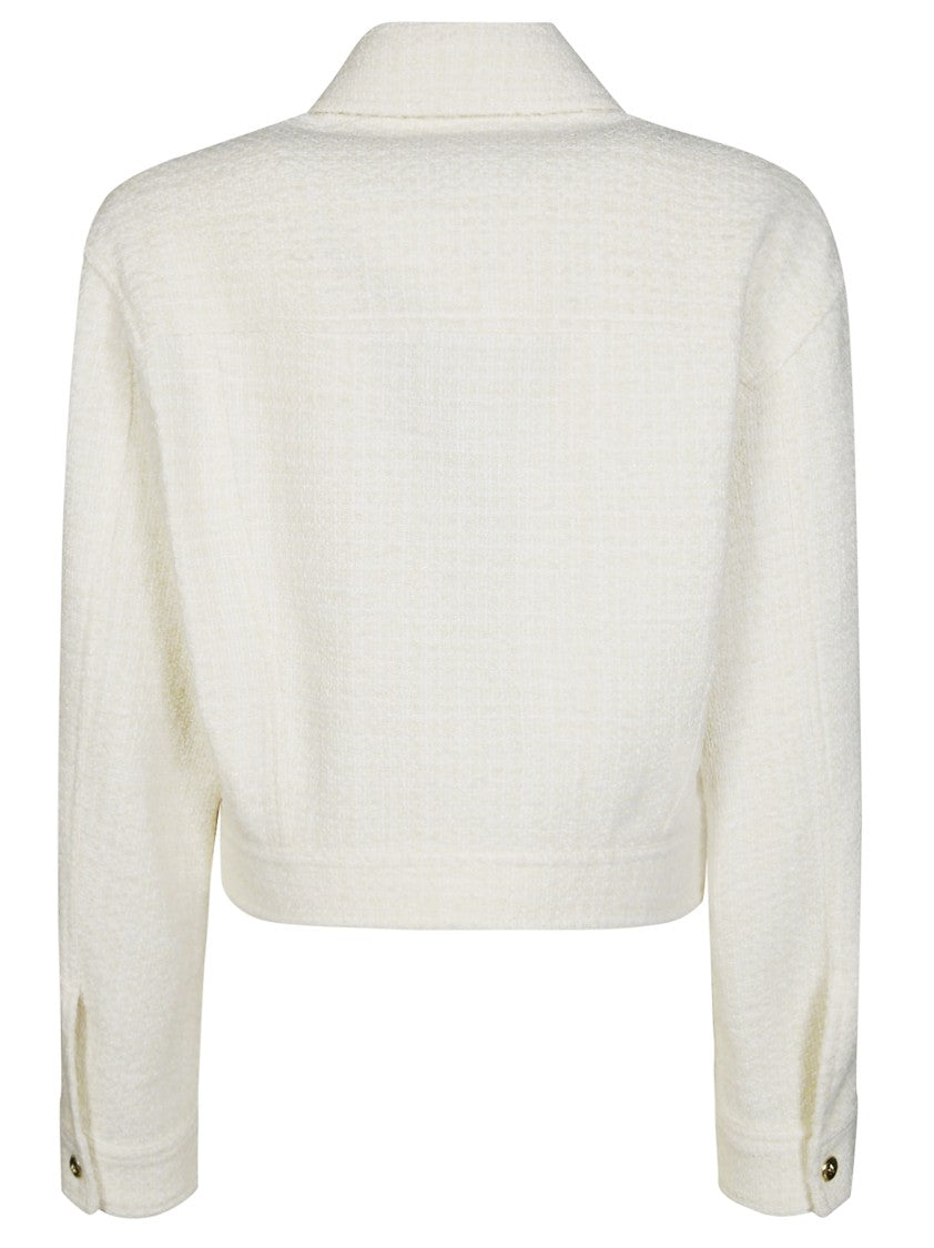 Pinko Textured Tweed Jacket With Golden Buttons