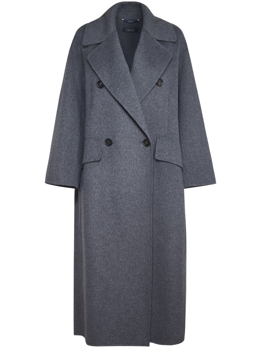 Max Mara Structured Grey Virgin Wool Coat With Clean Lines