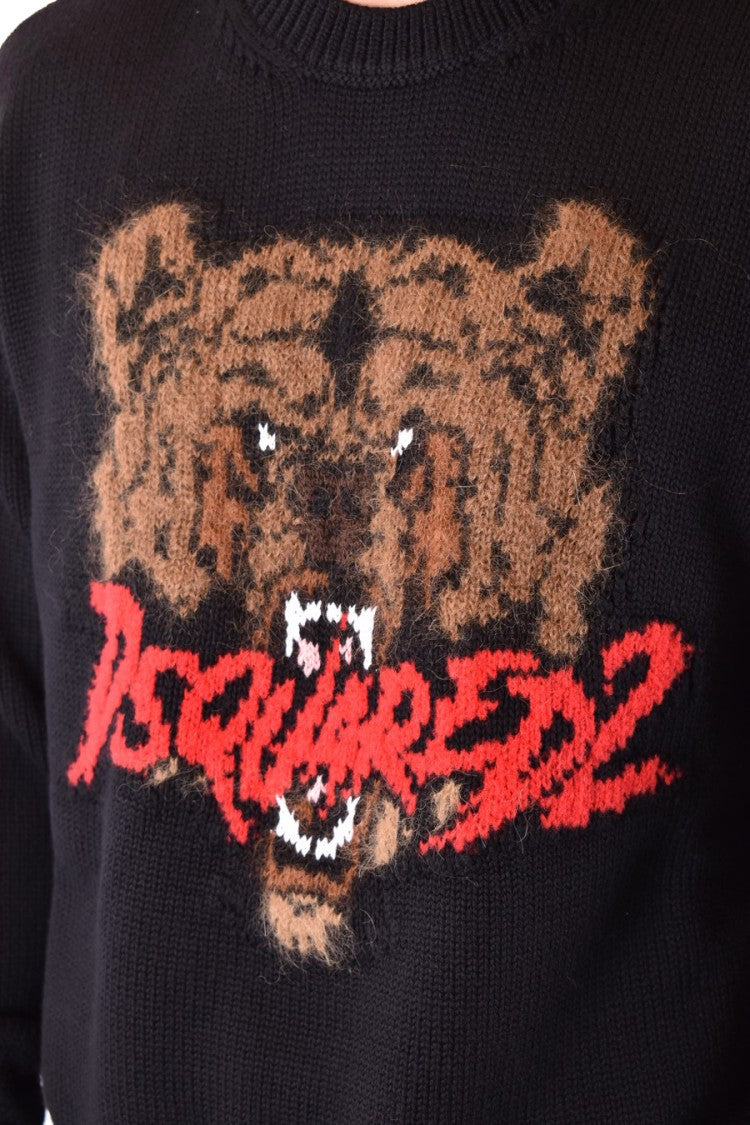 Dsquared2 Black Signature Relax Fit Crewneck Sweater
