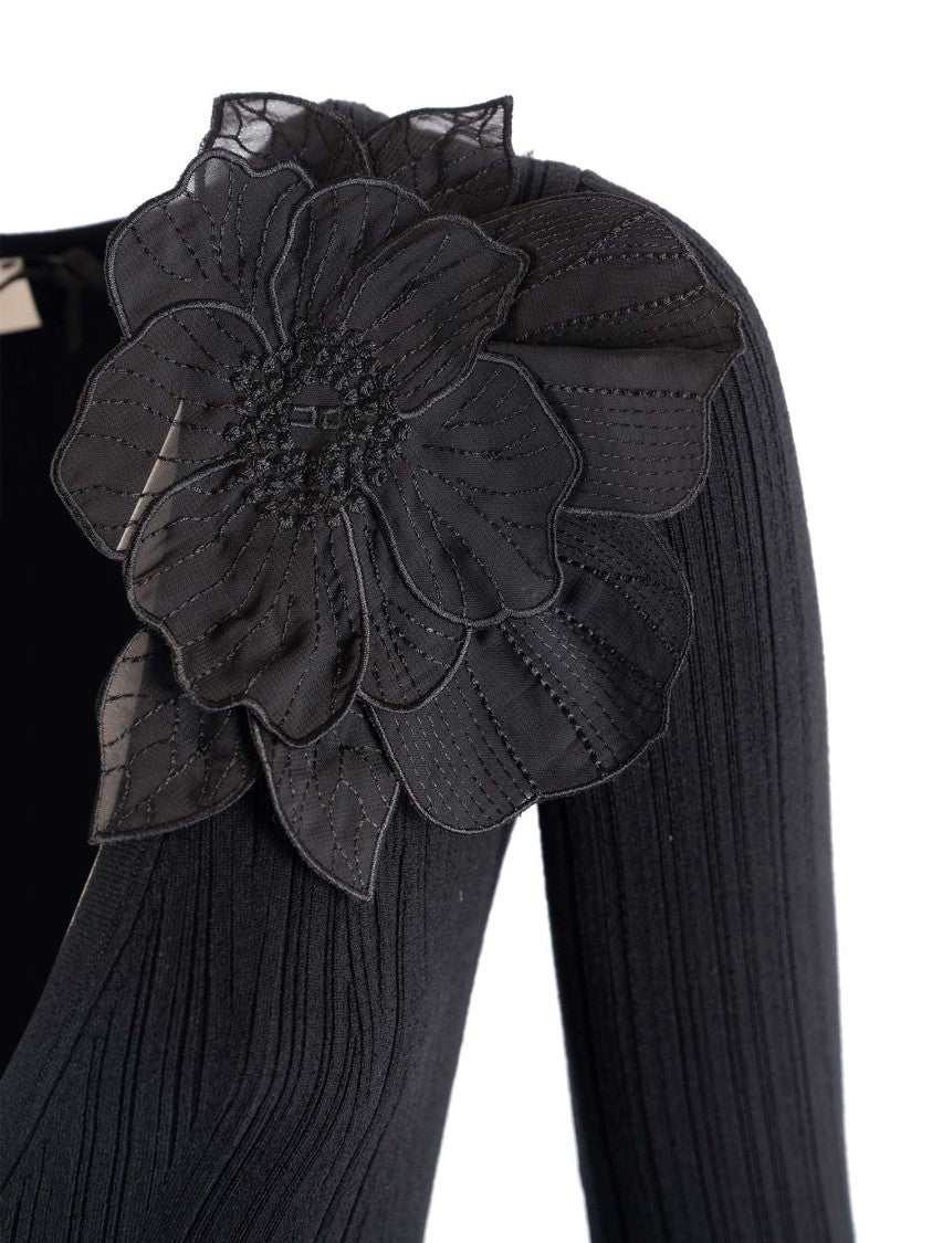 Elisabetta Franchi Knitted Dress With Deep V-Neck