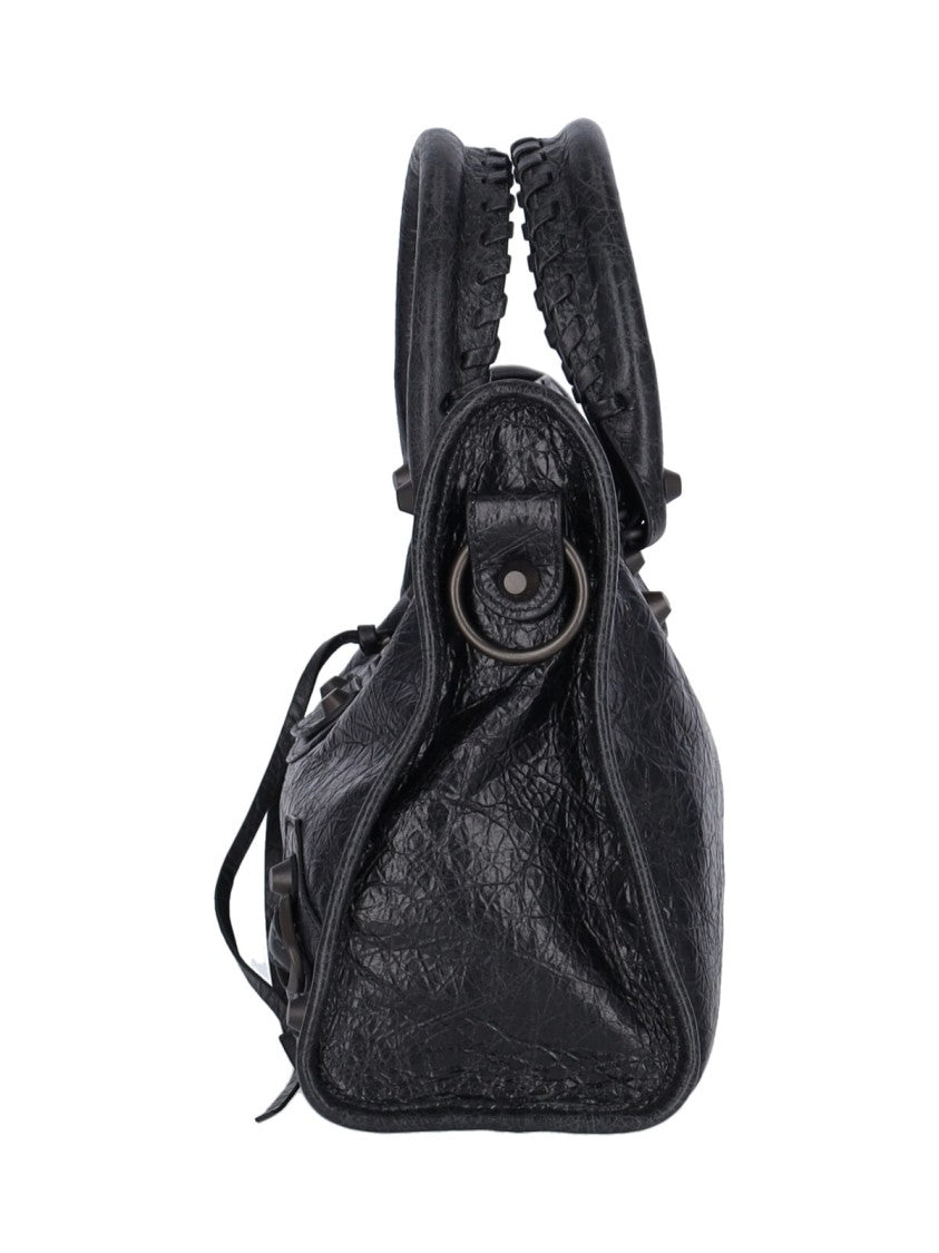 Balenciaga Small Black Lambskin Leather Handbag