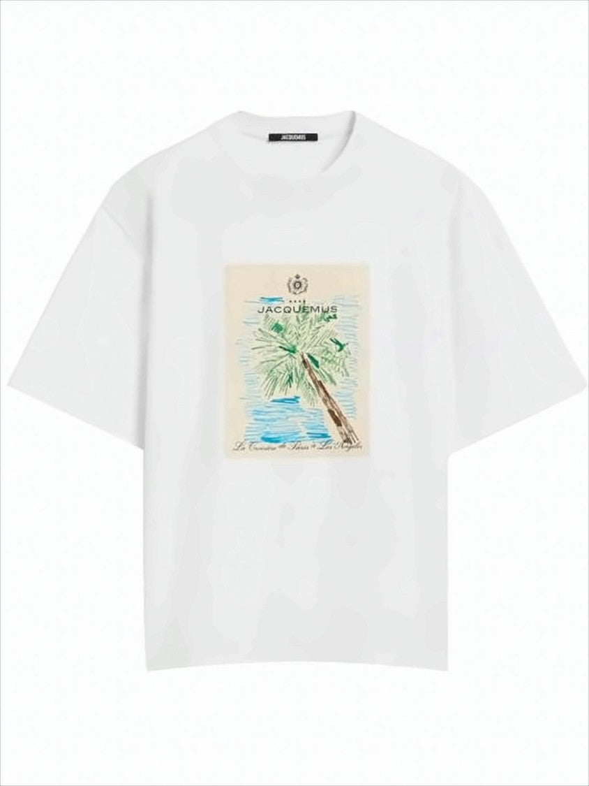 Jacquemus Short-Sleeved Palm Tree Graphic T-Shirt With Relaxed Fit