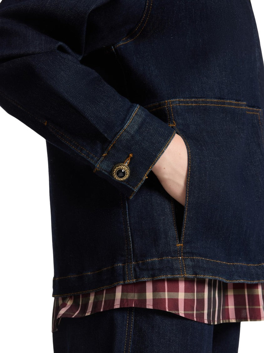 Elena Miro` Fluid Rinse Wash Denim Jacket