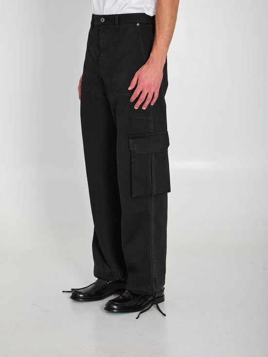 Loewe Relaxed Black Denim Pants With Cargo Pockets By Loewe