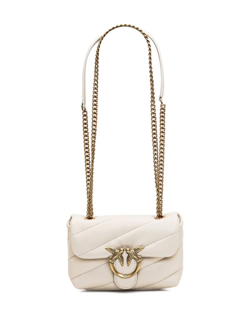 Pinko Black Rectangular Quilted Bird Clasp Bag