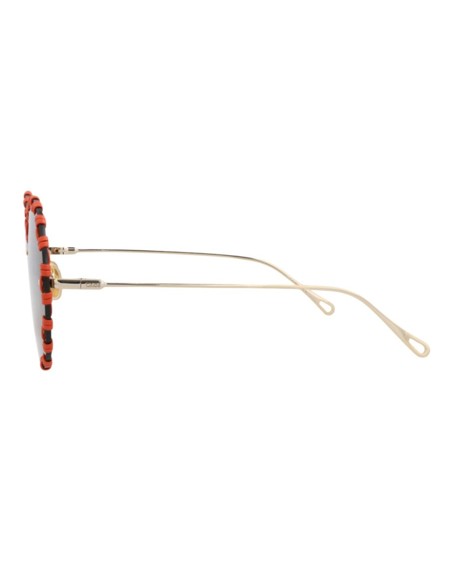 Chloé Round-Frame Metal Sunglasses