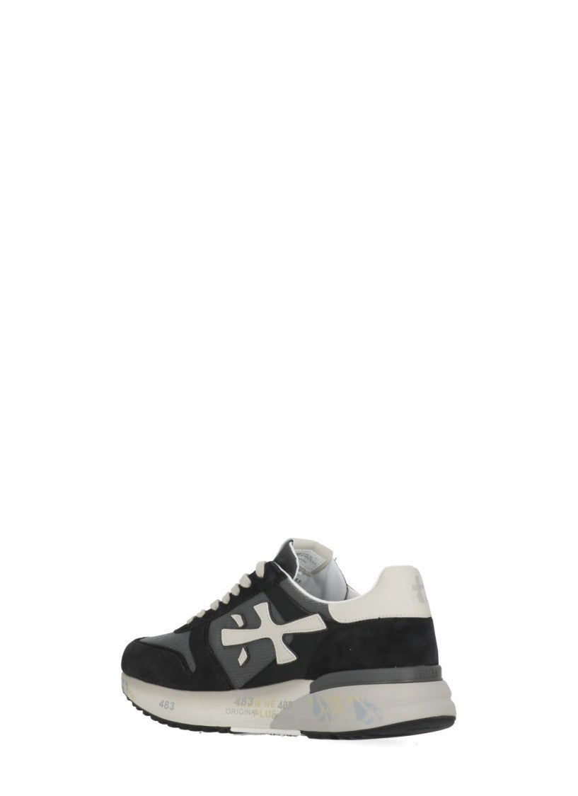Premiata White Mick 8085 Suede-Blend Sneakers