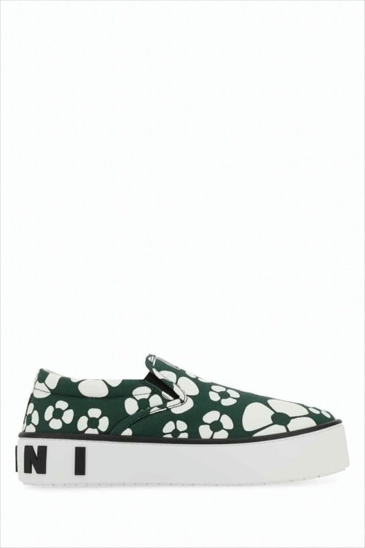 Marni Floral Pattern Slip-On Sneakers With Rubber Sole