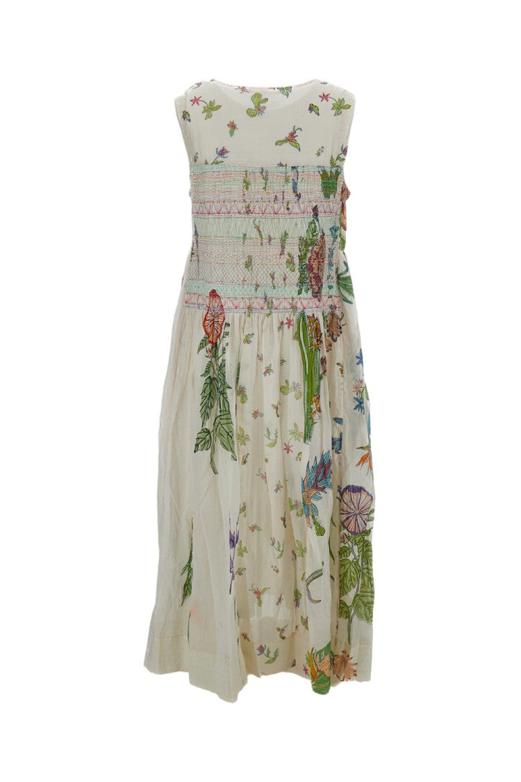 Injiri Multicolor Floral-Print Cotton-Silk Rosalyn Dress