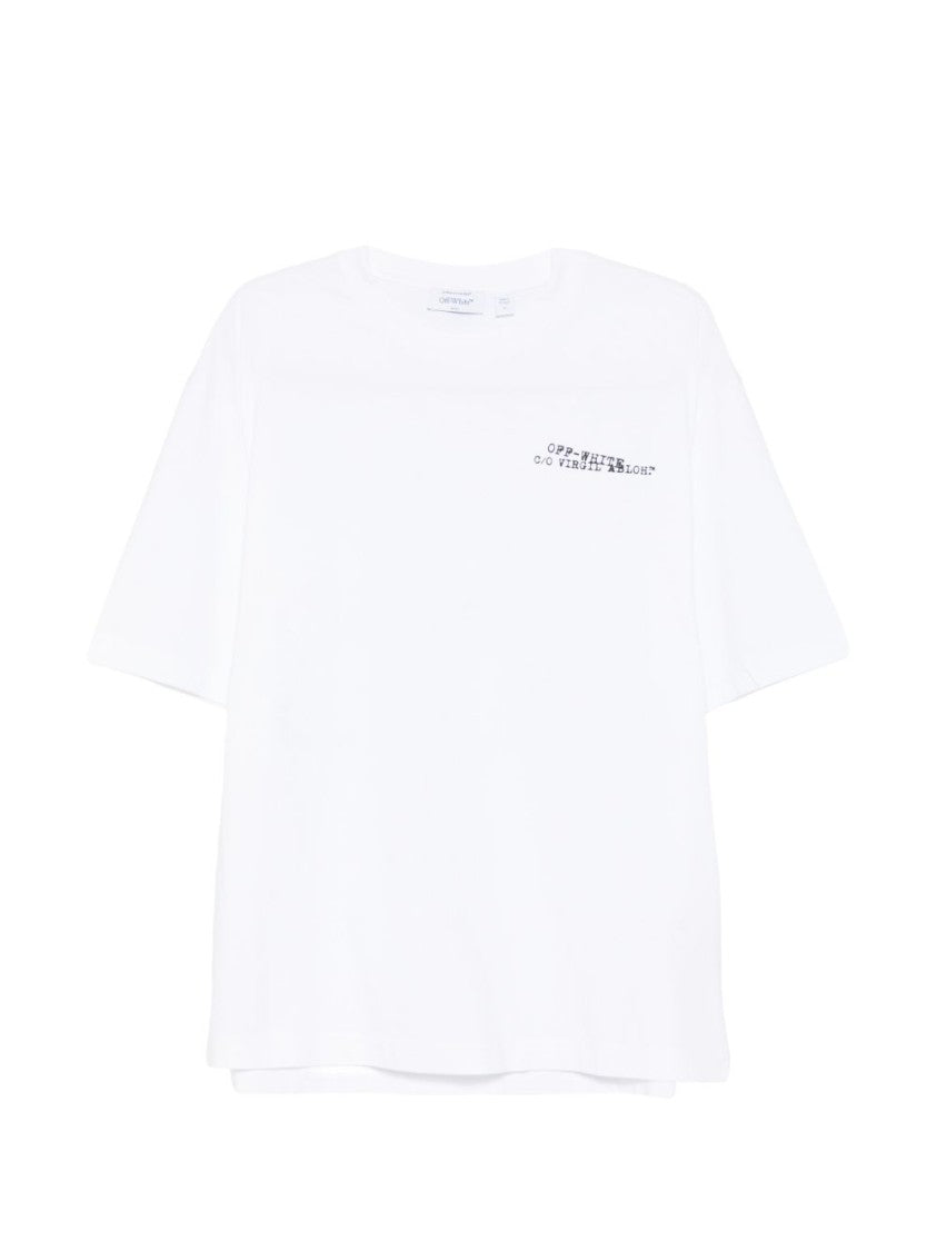 Off-White White Crew Neck Graphic T-Shirt