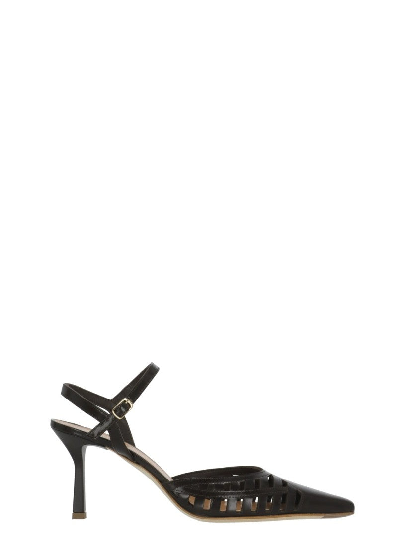 Juilie Dee Brown Julie Dee Cut-Out Slingback Pumps