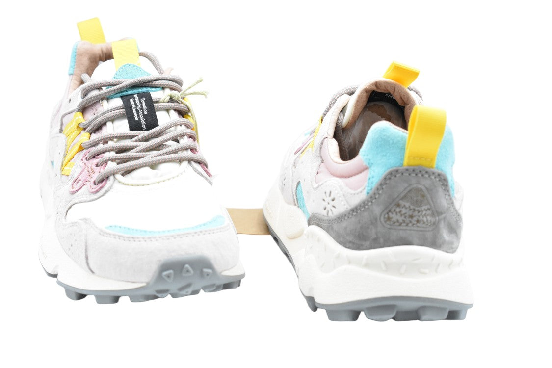 Flower Mountain Pink White Suede Nylon Low-Top Shoes