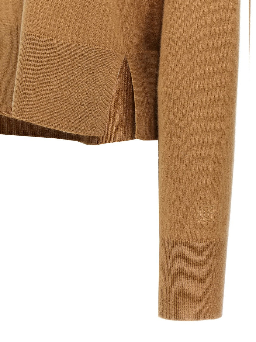 Totême 'Cropped Turtleneck' Turtleneck Sweater