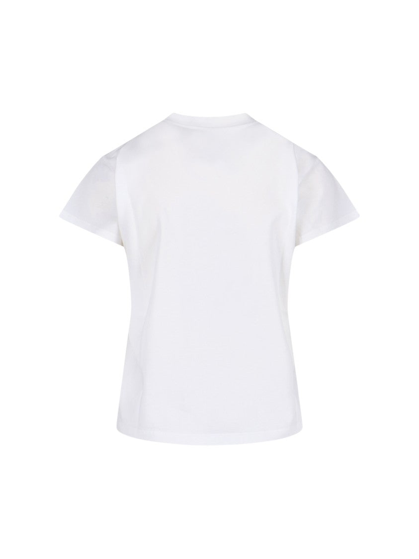Mm6 By Maison Margiela Contrast Logo White Cotton T-Shirt