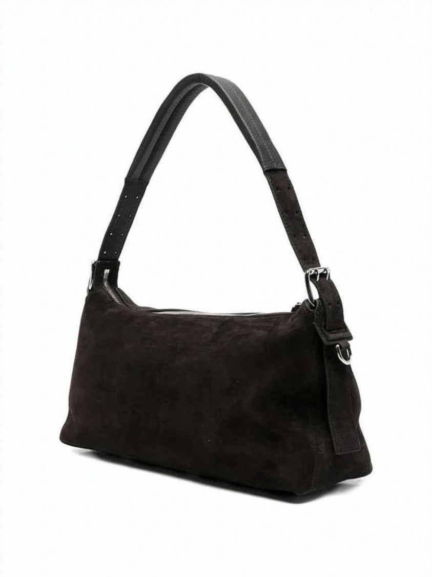 Lemaire Elongated Rectangular Brown Suede Shoulder Bag