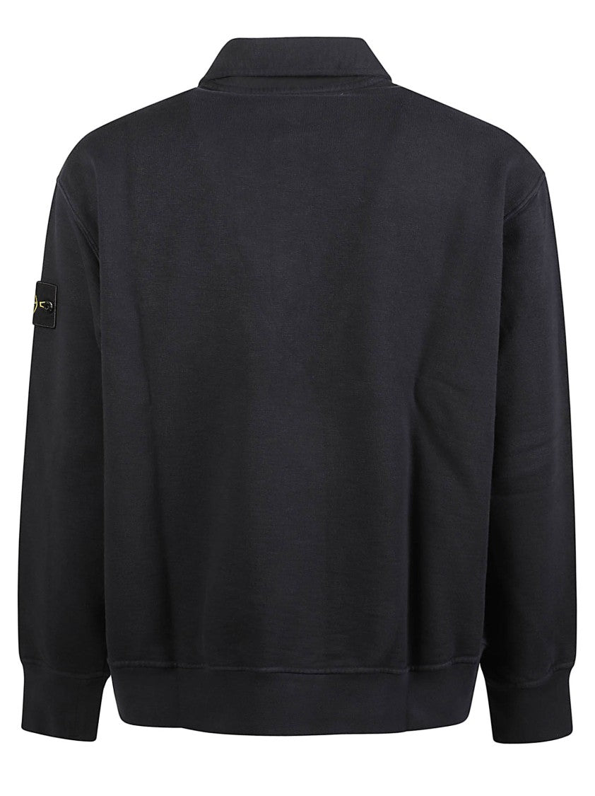 Stone Island Polo Collar Cotton Sweatshirt