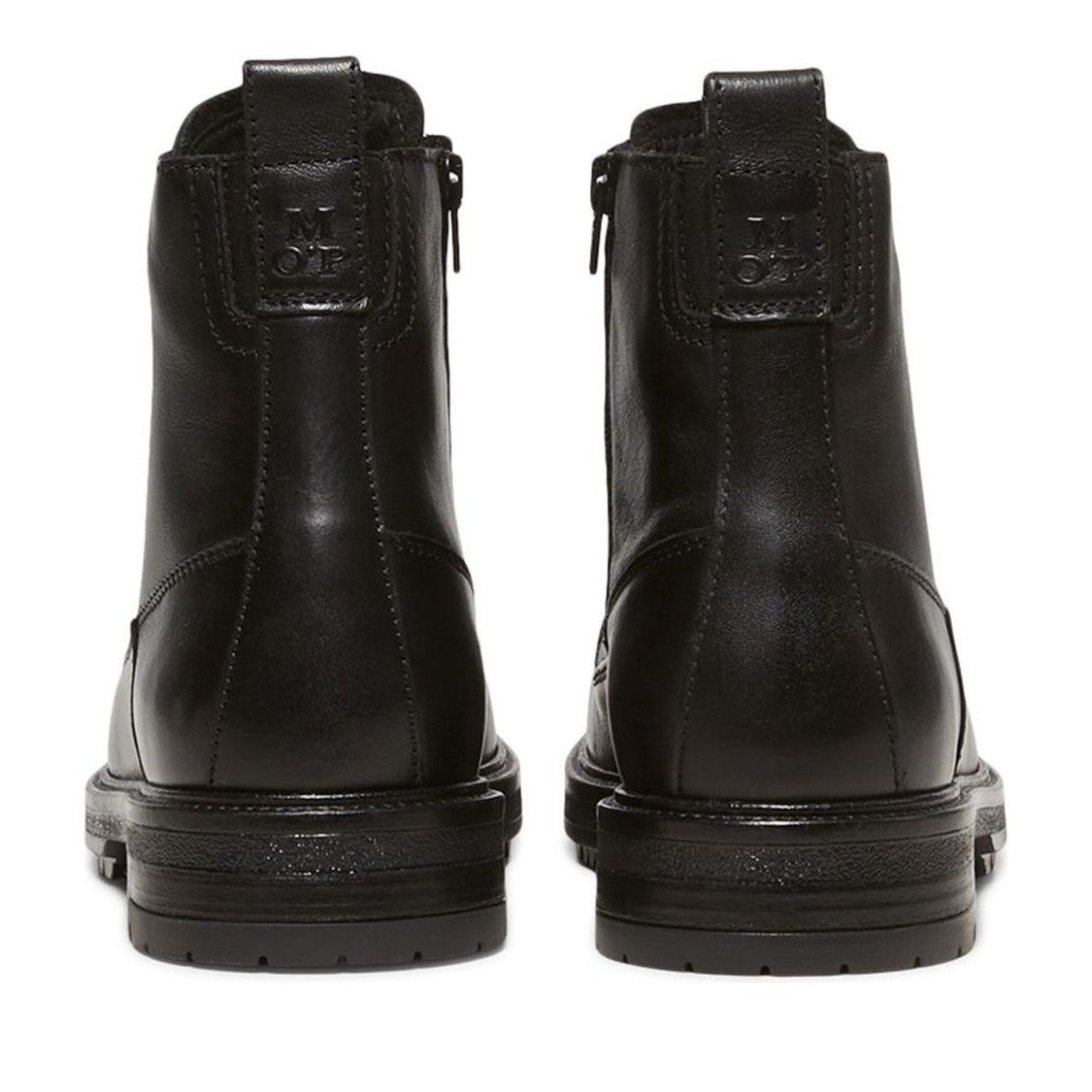 Marc O'polo Black Rony 3A Leather Lace-Up Side Zip Boots