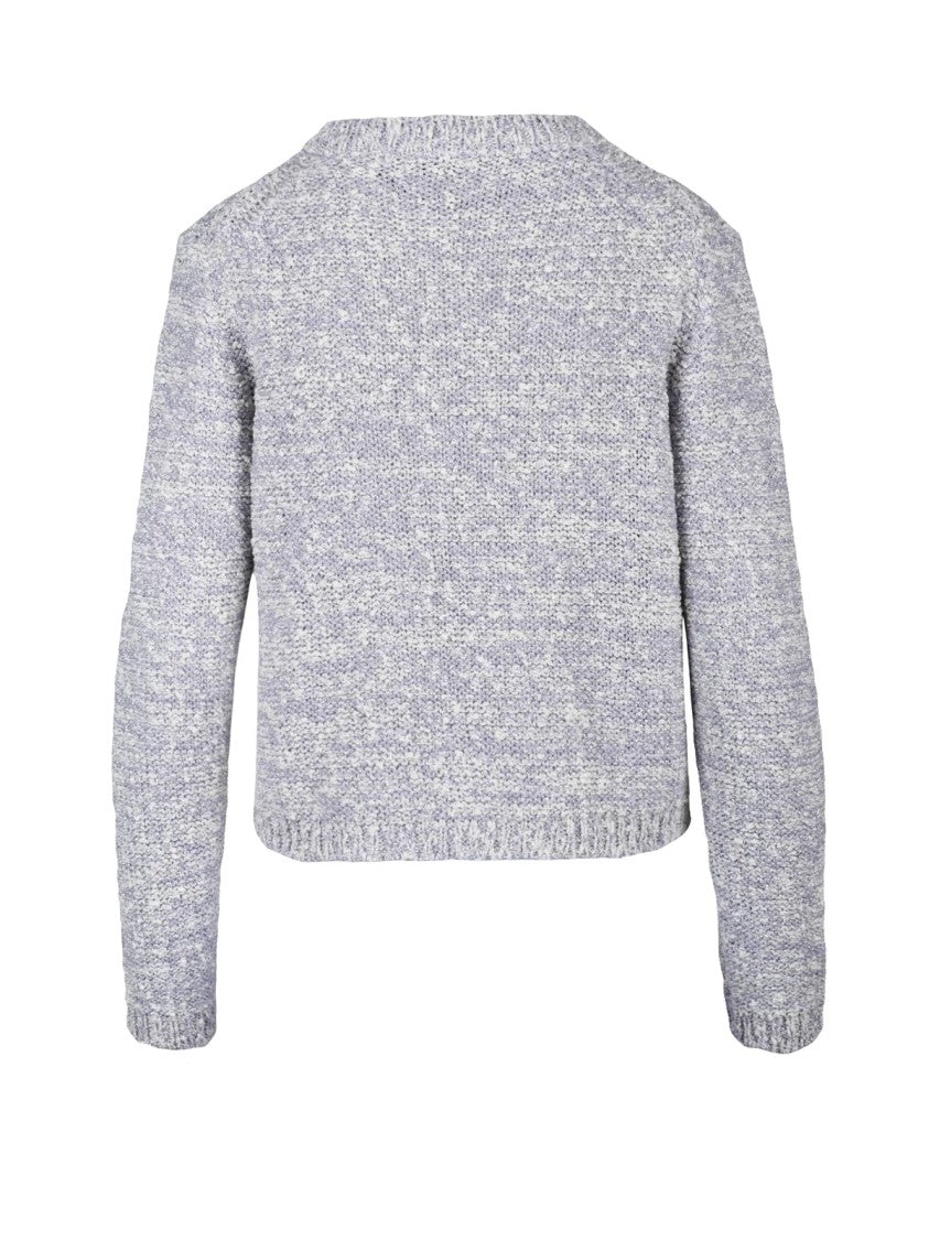 Emme By Marella Purple Fringed Knit Cardigan