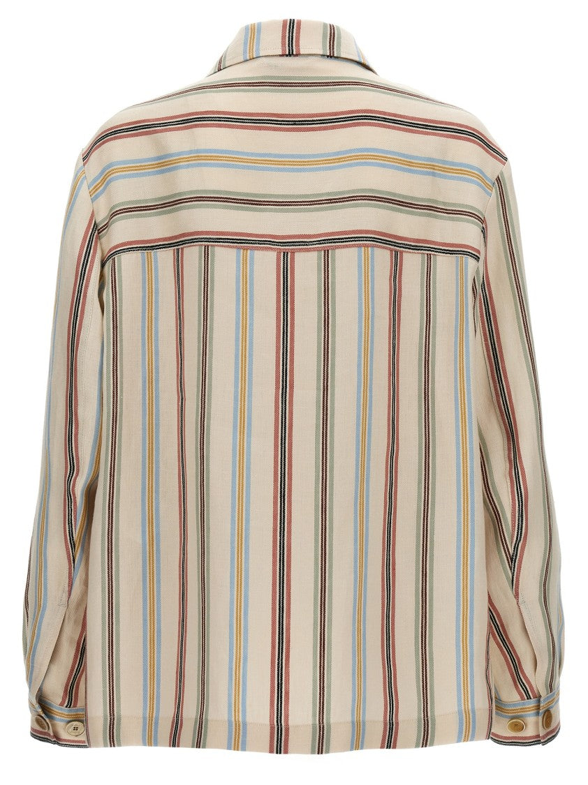 Etro Relaxed Fit Striped Linen Overshirt