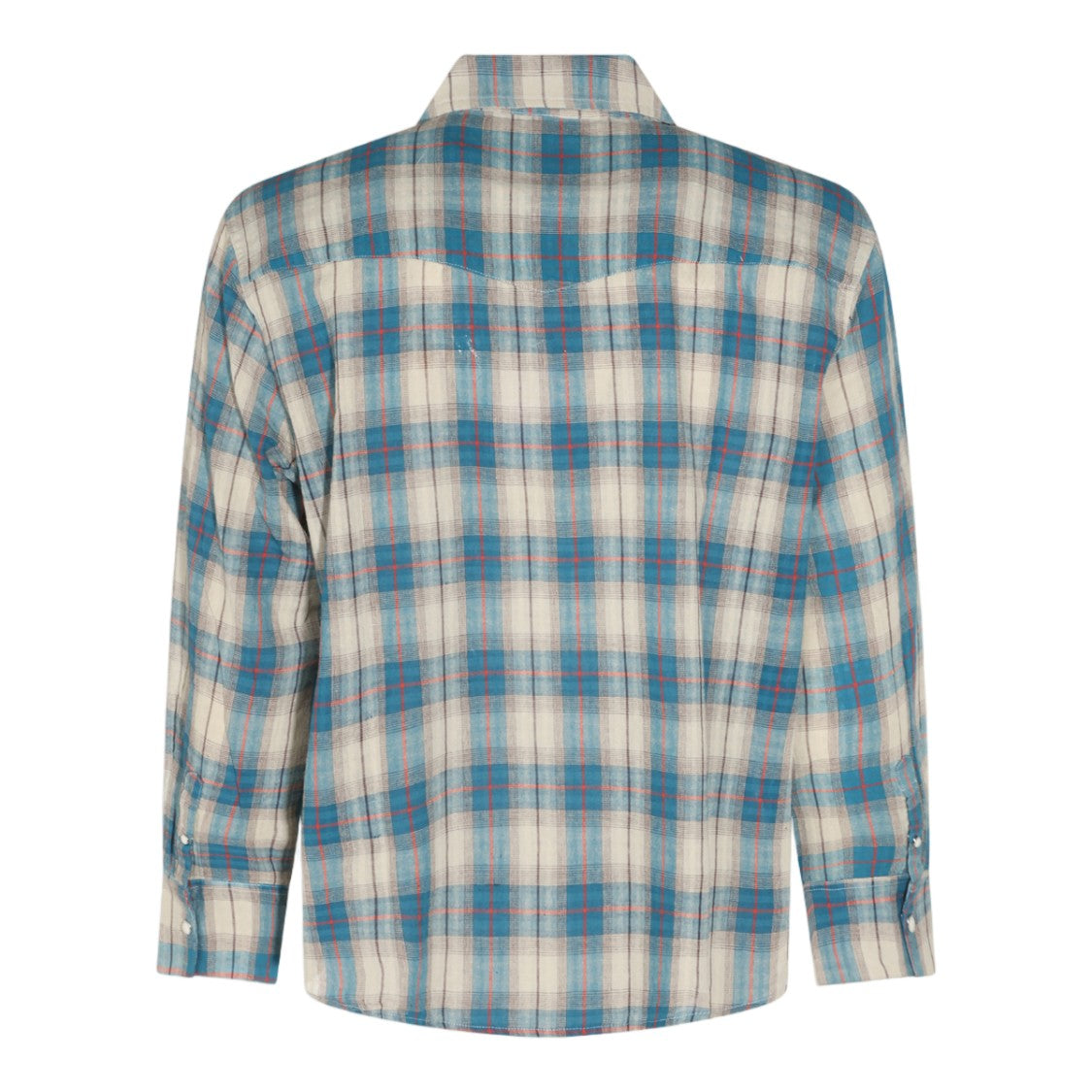 Found Classic Plaid Long-Sleeve Button-Up Shirt With Chest Pockets