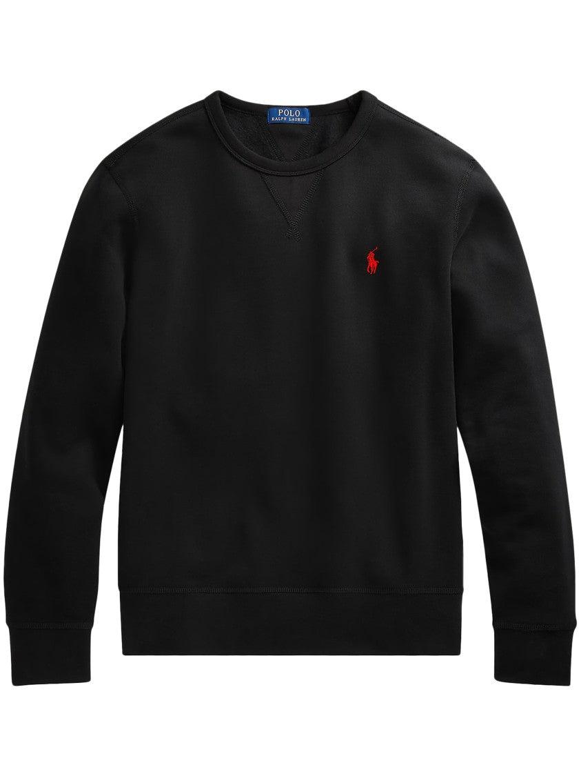 Polo Ralph Lauren Long-Sleeve Black Knit Sweater With Contrasting Logo