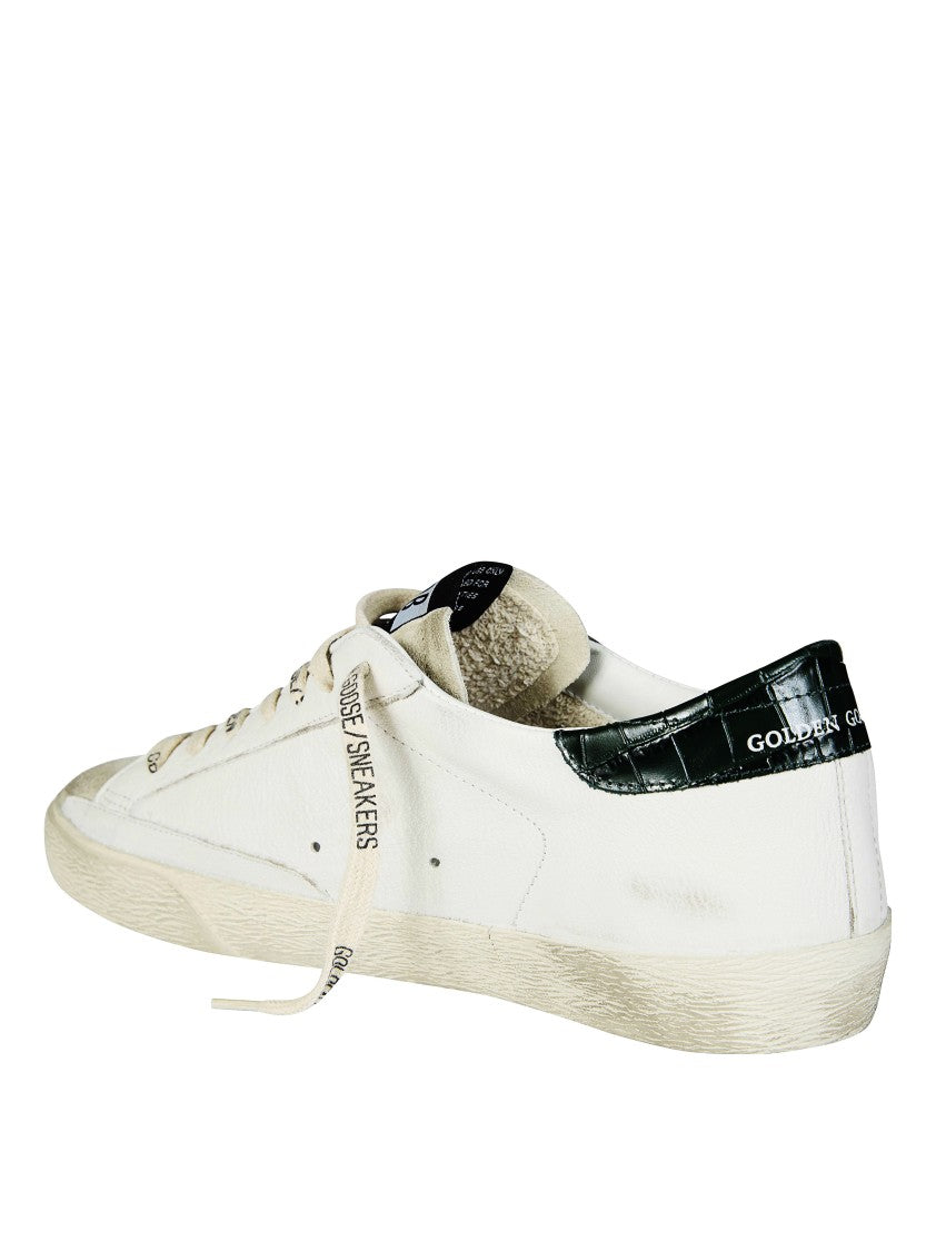 Golden Goose White Leather Green Star Sneakers