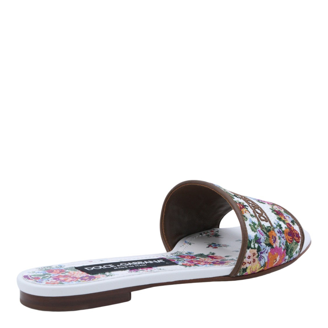 Dolce & Gabbana Floral-Embroidered Slide Flats