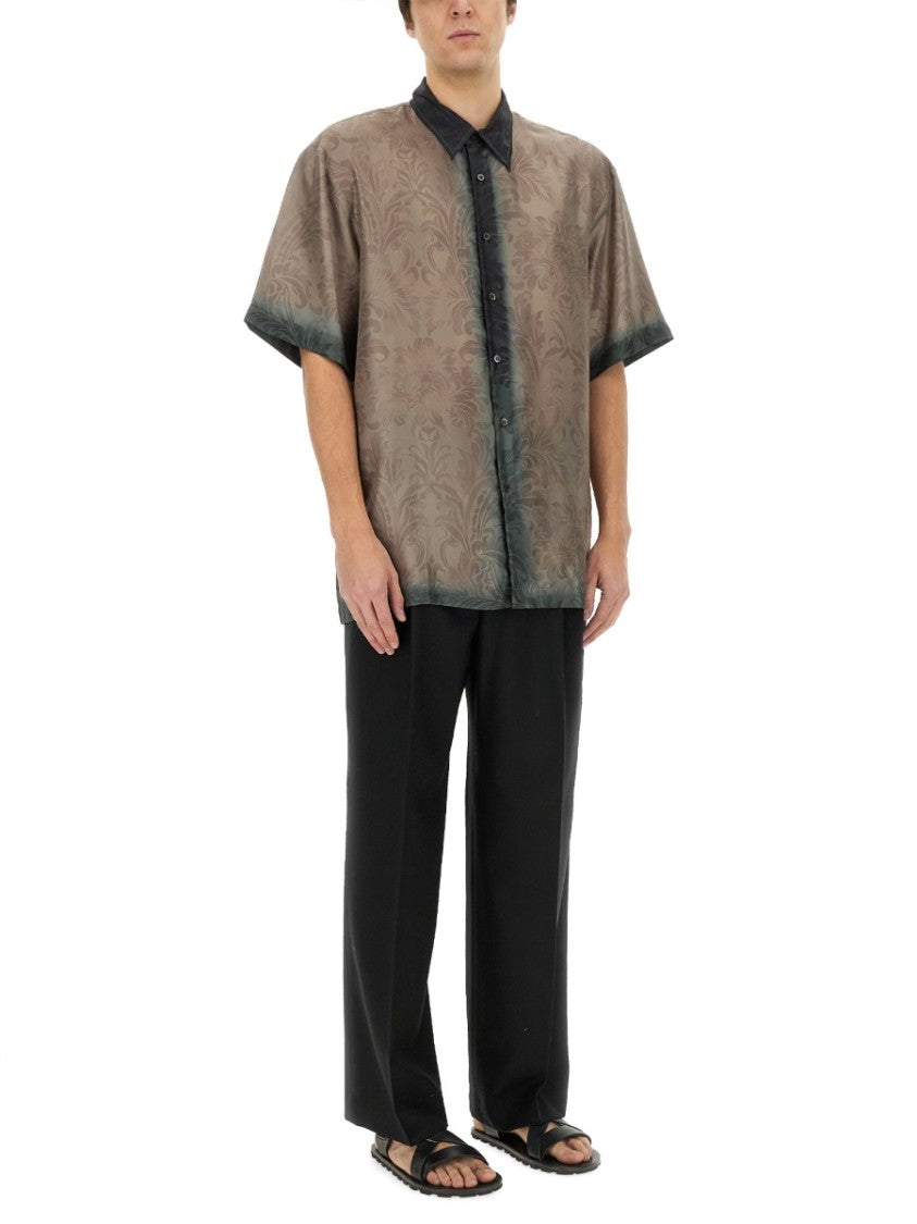 Dries Van Noten Classic Button-Down Silk Shirt With Pointed Collar