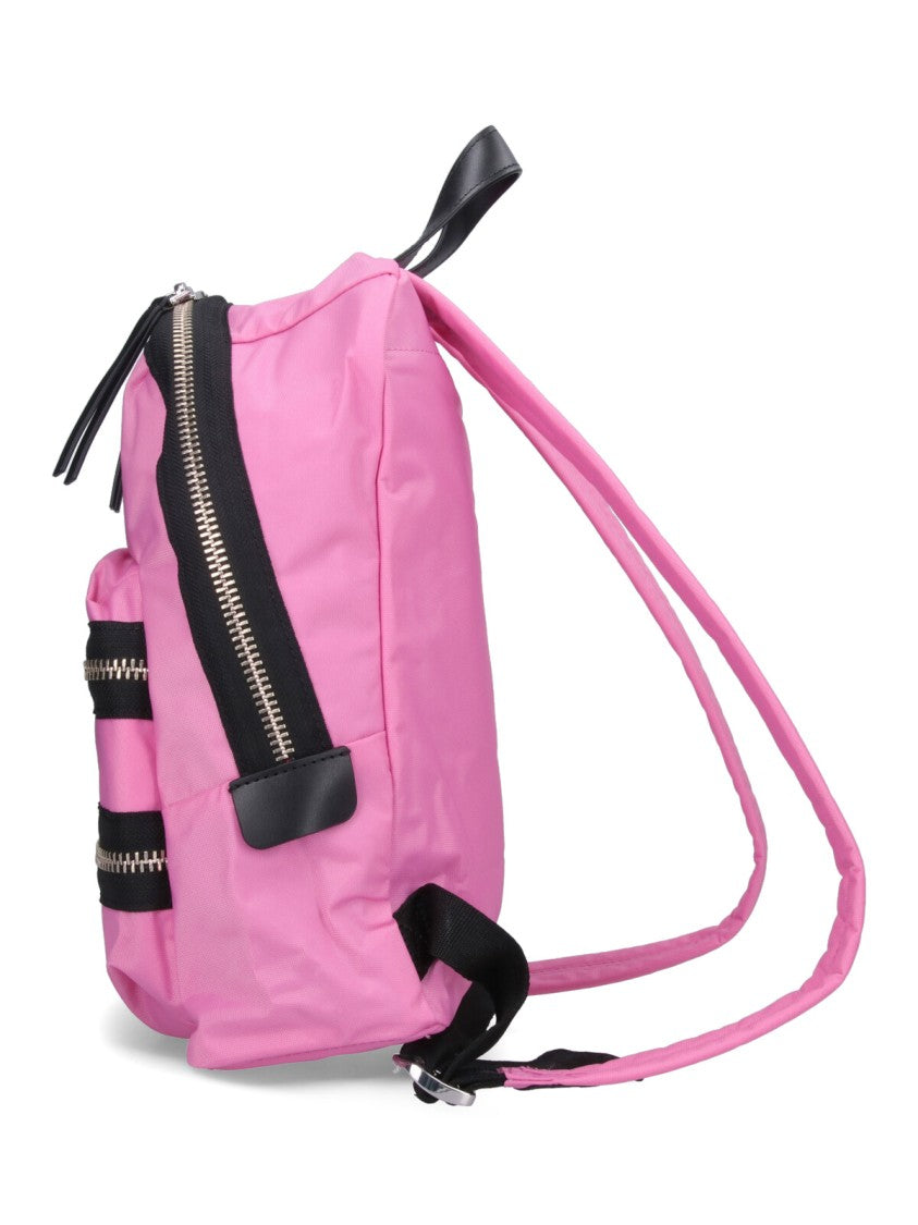 Marc Jacobs Medium Pink Nylon Backpack With Leather Accents